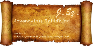 Jovanovity Szilárd névjegykártya